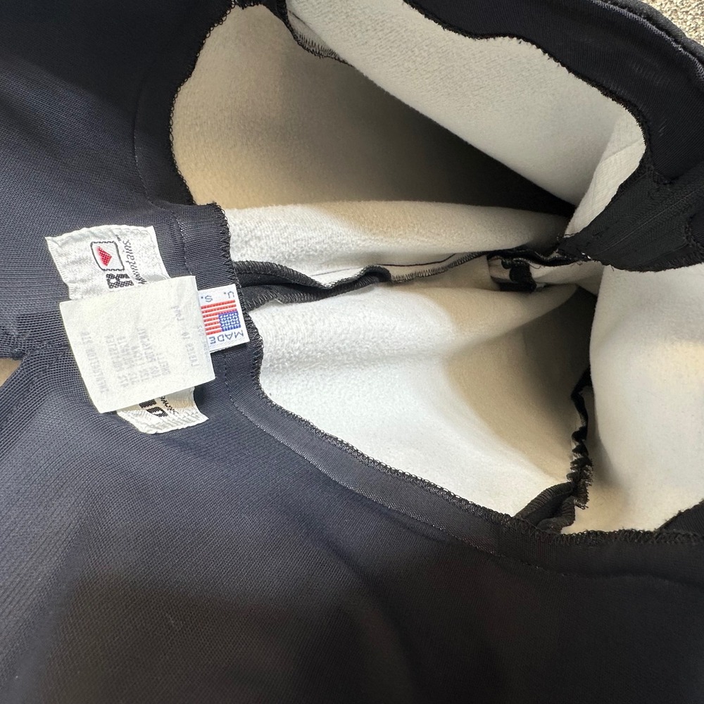 Vintage Obermeyer Ski Bibs Overalls Pants Women 10 Black Stirrup Zip USA Retro - Picture 15 of 15